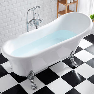 Pies <span class=keywords><strong>de</strong></span> hierro fundido europeos con aleación <span class=keywords><strong>de</strong></span> <span class=keywords><strong>zinc</strong></span> <span class=keywords><strong>de</strong></span> alta calidad, garras plateadas, drenaje, vórtice plano, bañera acrílica resistente al desgaste - Product Image 6