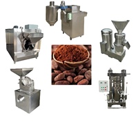 Ligne de production de poudre de cacao commerciale 100kg 200kg, machines de transformation du cacao en poudre, torréfacteur et décortiqueuse de fèves de cacao