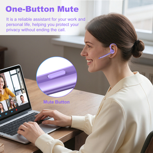 Auriculares Bluetooth New Bee Púrpura, Auriculares Inalámbricos con Micrófono, 72 Horas <span class=keywords><strong>de</strong></span> Tiempo <span class=keywords><strong>de</strong></span> Conversación, Auriculares Inalámbricos para Teléfonos Celulares, Hogar, Oficina - Product Image 5