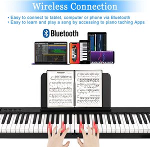 Vente chaude Bora 88 touches Piano pliant avec fonction <span class=keywords><strong>Bluetooth</strong></span> et <span class=keywords><strong>MIDI</strong></span> Piano électrique professionnel Piano lesté - Product Image 3