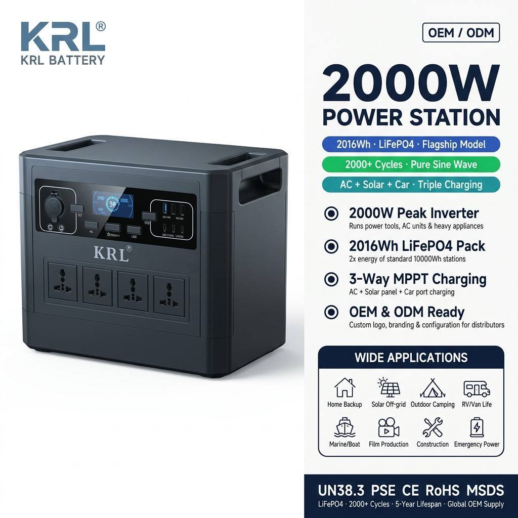 Fast Charging MSDS Certified <strong>2000W</strong> MPPT Controller Outdoor Portable <strong>Power</strong> <strong>Station</strong> Outdoor Home Solar Energy System Type-C Port