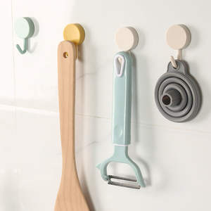 Round Decorative Double Sided Self Adhesive <b>Hooks</b> <b>Kitchen</b> Wall <b>Hooks</b> Multi-color Nordic Style <b>Kitchen</b> Modern PVC Plastic Support - Product Image 6