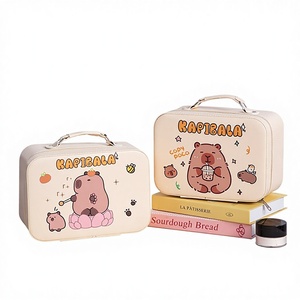 Nouvelle Trousse <span class=keywords><strong>de</strong></span> Maquillage Grande Capacité en PU Imperméable avec Fermeture Éclair, Motif Dessin Animé, Idéale pour Enfants et Cadeaux <span class=keywords><strong>de</strong></span> Fête - Product Image 1