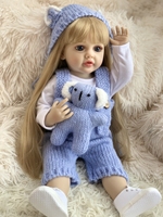 R & B Reborn boneka silikon silikon Recien pakaian hitam penuh tubuh Bebe Realista anak laki-laki perempuan Reborn boneka bayi