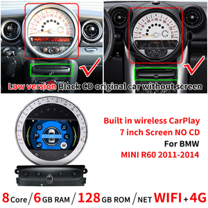 7 "autoradio <span class=keywords><strong>GPS</strong></span> pour BMW <span class=keywords><strong>Mini</strong></span> <span class=keywords><strong>Cooper</strong></span> R56 R60 2007-2014 Autoradio voiture stéréo tête unité sans fil CarPlay Android Auto 4G WIFI DSP - Product Image 4