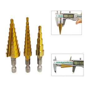 Hexagonal Handle Straight groove Titanium Plated <b>Step</b> <b>Drill</b> 3-12/4-12/4-20 Boxed Reaming <b>Step</b> <b>Drill</b> Pagoda Drilling Bit Set - Product Image 6