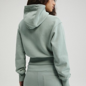 Sudadera con capucha personalizada con logo OEM, cierre completo, para mujer y unisex, de peso pesado, estilo oversize, informal, con estampado de letras - Product Image 2