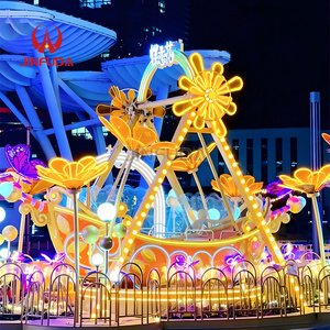 Manège Pendulaire Spectaculaire pour Parc Extérieur : Bateau Viking pour Enfants Style Fleur de Contes de Fées avec Éclairage Dynamique - Product Image 2