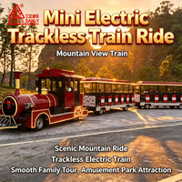 Train touristique électrique d'extérieur, accessible aux fauteuils roulants, personnalisé, à batterie moyenne, sans rails, 40 places, à vendre