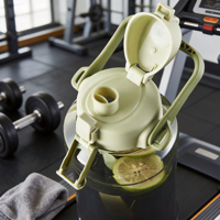 Bouteille d'eau Longstar moderne en PP, type paille, 2L, réutilisable, anti-fuite, sans BPA, écologique, pour boire directement, idéale pour la gym, le sport et les activités de plein air