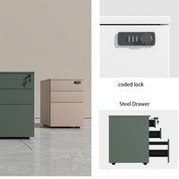 Armoire de rangement de fichiers modulaire en métal élégante et durable, 3 tiroirs, serrure à code, blanc, gris, noir, couleur personnalisée, mobile, espace de travail moderne