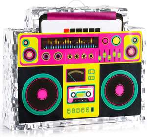 Boombox for Birthday <b>Retro</b> 80S Hip Hop Decorations Music With Stick Blindfold Disco <b>Radio</b> Pinata Decor - Product Image 1