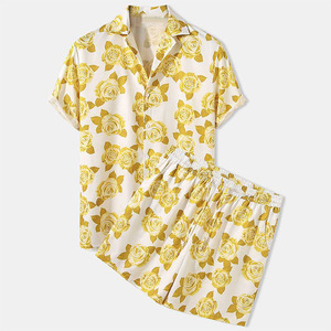 Meimeixin — ensemble 2 pièces pour hommes, fleurs, manches courtes, <span class=keywords><strong>tendance</strong></span>, vêtement de plage, <span class=keywords><strong>tendance</strong></span>, lot court, été, <span class=keywords><strong>2022</strong></span> - Product Image 4
