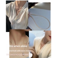 Collier de perles d'eau douce naturelles Zhuji, argent 925, perles rondes de 3-5 mm, qualité AAA, pour femmes