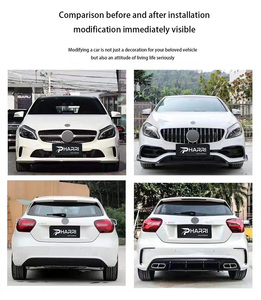 Kit de carrocería completo para Mercedes-Benz W176 Clase A 2016-2018, actualización al estilo <span class=keywords><strong>A45</strong></span> AMG, parachoques delantero y trasero, difusor, faldones laterales, parrilla GT - Product Image 6