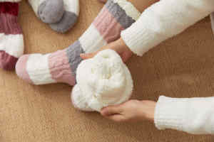 High Quality Stripes Knitted Indoor Thermal Winter <strong>Warm</strong> <strong>Fuzzy</strong> Slipper Floor Anti Slip Fleece Lined Sherpa <strong>Socks</strong> - Product Image 6