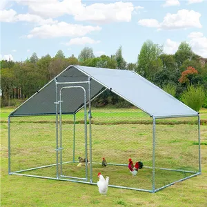 Walk-in Chicken Cage Pens Crate Outdoor Rabbit Hen Run House with Waterproof Cover