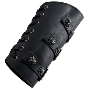 Bracelet <span class=keywords><strong>de</strong></span> chevalier rétro médiéval européen pour hommes Viking cuir main vêtements accessoires adultes Faux cuir brassard - Product Image 5