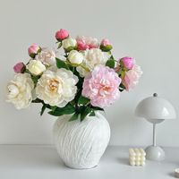 Fleur de pivoine artificielle réaliste en gros, 2 têtes, tige de pivoine artificielle pour centre de table de mariage, décoration intérieure, accessoires de photographie