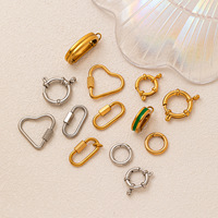 Fermoirs de bijoux en acier inoxydable plaqué or 18 carats, anneaux ovales artistiques rétro en forme de cœur, accessoires DIY pour colliers et bracelets, fabriqués à Guangzhou