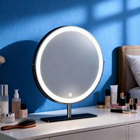 Miroir de maquillage LED rond rotatif à 360 degrés pour le bureau