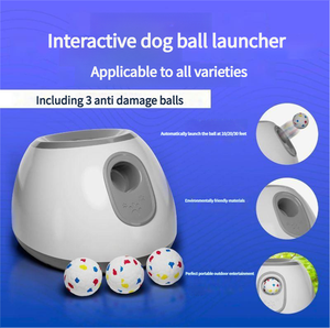 迷你自动狗球发射器电动互动网球训练器，带塑料玩具投掷器取材训练机 - Product Image 4