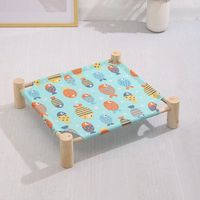 Petit nid de chat en bois quatre saisons lit de camp pour animaux de compagnie respirant avec motif animal non lavé paquet d'hiver chat chien litière tapis boîte