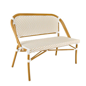 Fauteuil de jardin <span class=keywords><strong>bistrot</strong></span> en rotin pour 2 personnes avec cadre en aluminium, mobilier d'extérieur moderne et durable, vente en gros OEM - Product Image 1