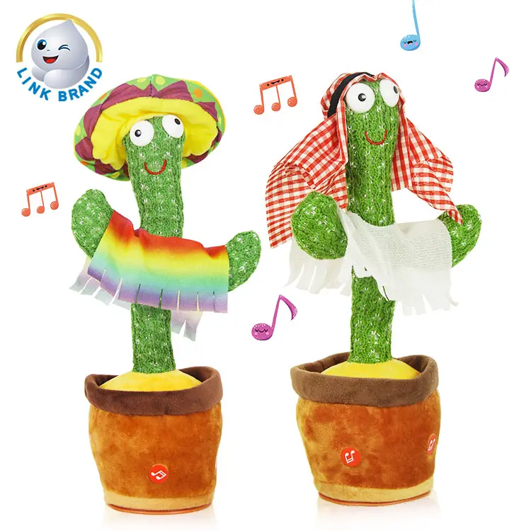 Bebek müzikal dans şarkı ve sallayarak yapay meksika kaktüs oyuncak konuşan tekrar
