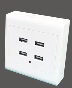 USB Wall Outlet Receptáculo com 4 Portas USB Carregamento Power Outlet com Portas USB, Wall Charger Outlet