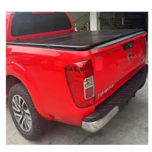 Volledig Aluminium Truck Bed Hoes Zwart Hard Tri-Fold Tonneau Cover Pickups Voor Nissan Navara Np300 D23 D40 D22