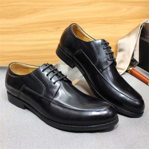 Chaussures habillées en cuir véritable faites à la main pour homme, style Oxford à lacets, idéales pour mariage, fête ou bureau - Product Image 3