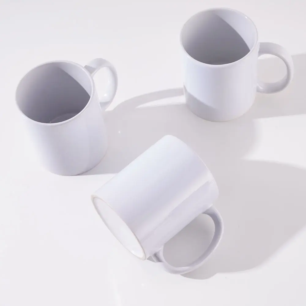 Hot Sale Custom Logo 12 OZ Porcelain White Blank Ceramic Cup Tea Coffee Sublimation Mugs
