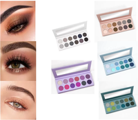 Palette de fards à paupières minéraux scintillants 12 couleurs à marque privée, logo personnalisé, résistante à l'eau, haute pigmentation, poudre mate, lisse et soyeuse, longue tenue