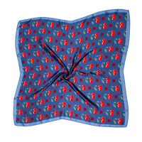 Pañuelo Cuadrado de Moda con Estampado de Cerezas, 70x70cm, Poliéster, para Mujer, Primavera, Verano, Otoño, Suave y Transpirable
