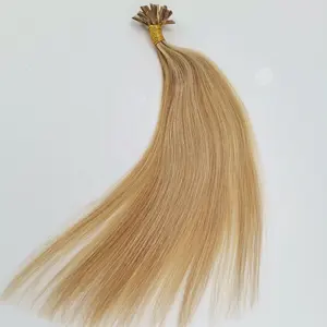 Balayage U ucu insan saçı postiş Keratin tırnak ucu saç Ombre renk kahverengi #6 solma #16 ve ile karışık sarışın #22