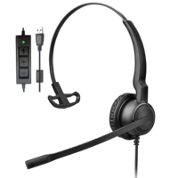 Casque téléphonique filaire USB ENC pour centre d'appels, avec micro anti-bruit, pour bureau professionnel et service client
