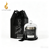 Vente en gros de cloches en verre florales, boîtes kraft à poignée, pompons noirs, cadeaux de mariage, souvenirs, élégants cadeaux parfumés pour la maison