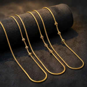 สร้อยคอทองคำแท้ 14K18K24K แบบไมโครพร้อมเพชร CZ, สร้อยทองเหลือง, เครื่องประดับเพชร CZ สีทอง, สร้อยคอแฟชั่น - Product Image 4