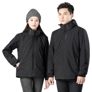 2022 uomo <span class=keywords><strong>3</strong></span> <span class=keywords><strong>in</strong></span> 1 giacca <span class=keywords><strong>in</strong></span> pile da trekking antivento nera calda giacca da sci all'aperto con cappuccio da pattinaggio su ghiaccio impermeabile cappotto antipioggia - Product Image 2