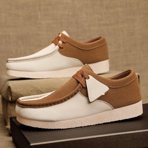 <span class=keywords><strong>Zapatos</strong></span> <span class=keywords><strong>Wallabee</strong></span> Premium para <span class=keywords><strong>Hombre</strong></span>, Dos Tonos, Parte Superior de Microfibra, Suela de Crepé de Goma, con Cordones, Mocasines Casuales para Uso Diario - Product Image 6
