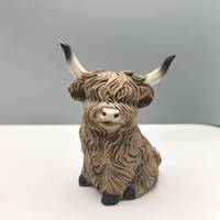 Ensemble de figurines créatives en résine de vache des Highlands - Statuette d'animal mignonne pour la décoration de table d'entrée de la maison ou comme cadeau