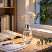 Botol Kaca Reed Diffuser 90ml dengan Tutup Sekrup, Botol Kaca Bening untuk Minyak Atsiri