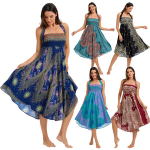 Vestido Bohemio al por Mayor para Mujer, Falda Larga Bohemia para la Playa, 2 Formas de Usar, Envío Directo - Product Image 1