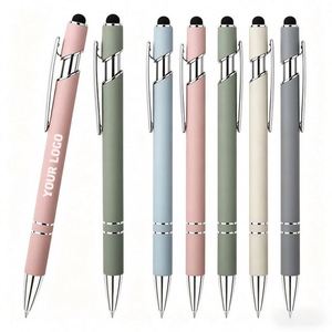 Stylo bille en métal avec revêtement en caoutchouc, idéal pour la vente en gros, personnalisable avec logo OEM, pour papeterie, bureau, promotion et cadeaux d'entreprise - Product Image 1