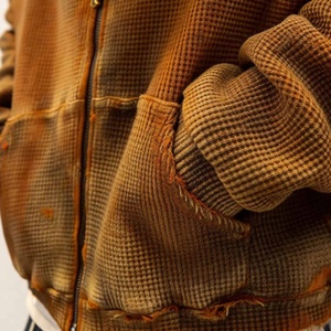<span class=keywords><strong>Felpa</strong></span> con cappuccio <span class=keywords><strong>oversize</strong></span> in cotone pesante con zip, effetto <span class=keywords><strong>vintage</strong></span> distressed, in tessuto waffle, personalizzabile, del produttore di abbigliamento OUNA - Product Image 2