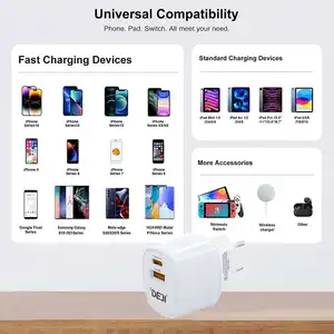 DEJI 33W Fast Type C Wall Charger Adapters EU Plug For Iphone Apple Mobile Phone GaN Chargers