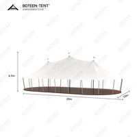 Tente de safari de luxe pour glamping, résistante, 950 g/m², en PVDF imperméable et résistant aux UV, avec structure en acier galvanisé à chaud