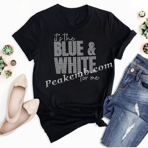 Strass Termoadesivi Personalizzati con Cristalli Luccicanti Blu e Bianchi per Stampa su Magliette - Product Image 5
