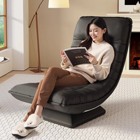 Sillones Moon con Respaldo Ajustable Giratorio, Muebles de Lujo Nórdicos Modernos de Esponja y Cuero, Sofá para el Hogar, Sillones de Salón